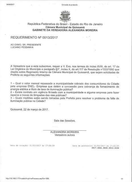 iluminação publica requerimento