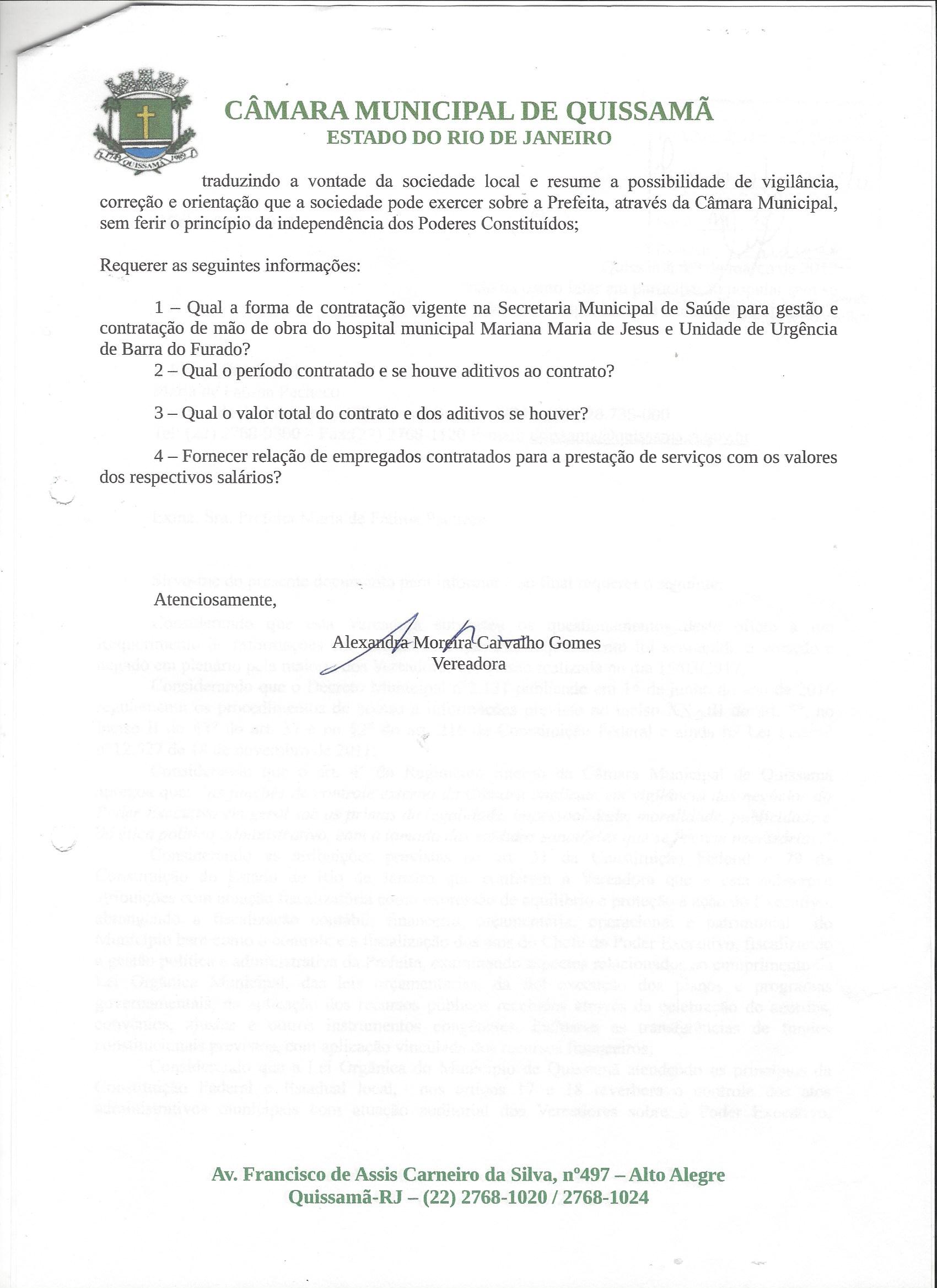 Segunda parte do ofício