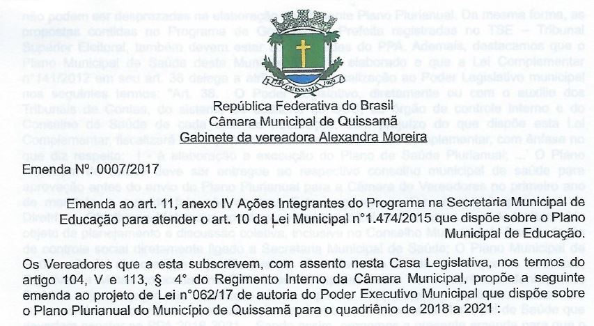 Emenda 007-2017