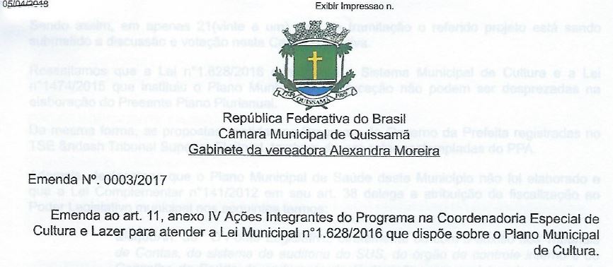 Emenda 003-2017