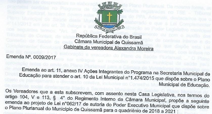 Emenda 009-2017