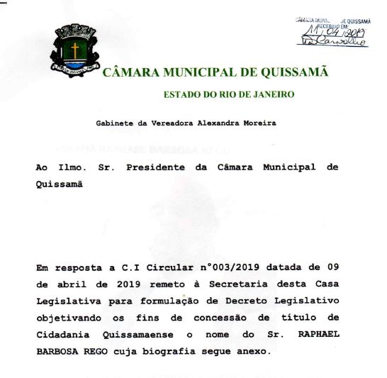 Moção de Aplausos Jorge Luiz Muniz