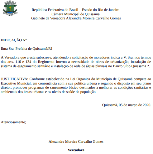 necessidade de obras de urbanização no sítio